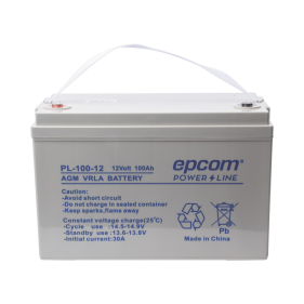 Epcom Powerline PL-100-12 VRLA AGM Battery 12V 100 Ah for CCTV, Access Control, Alarms, and Solar Systems Applications